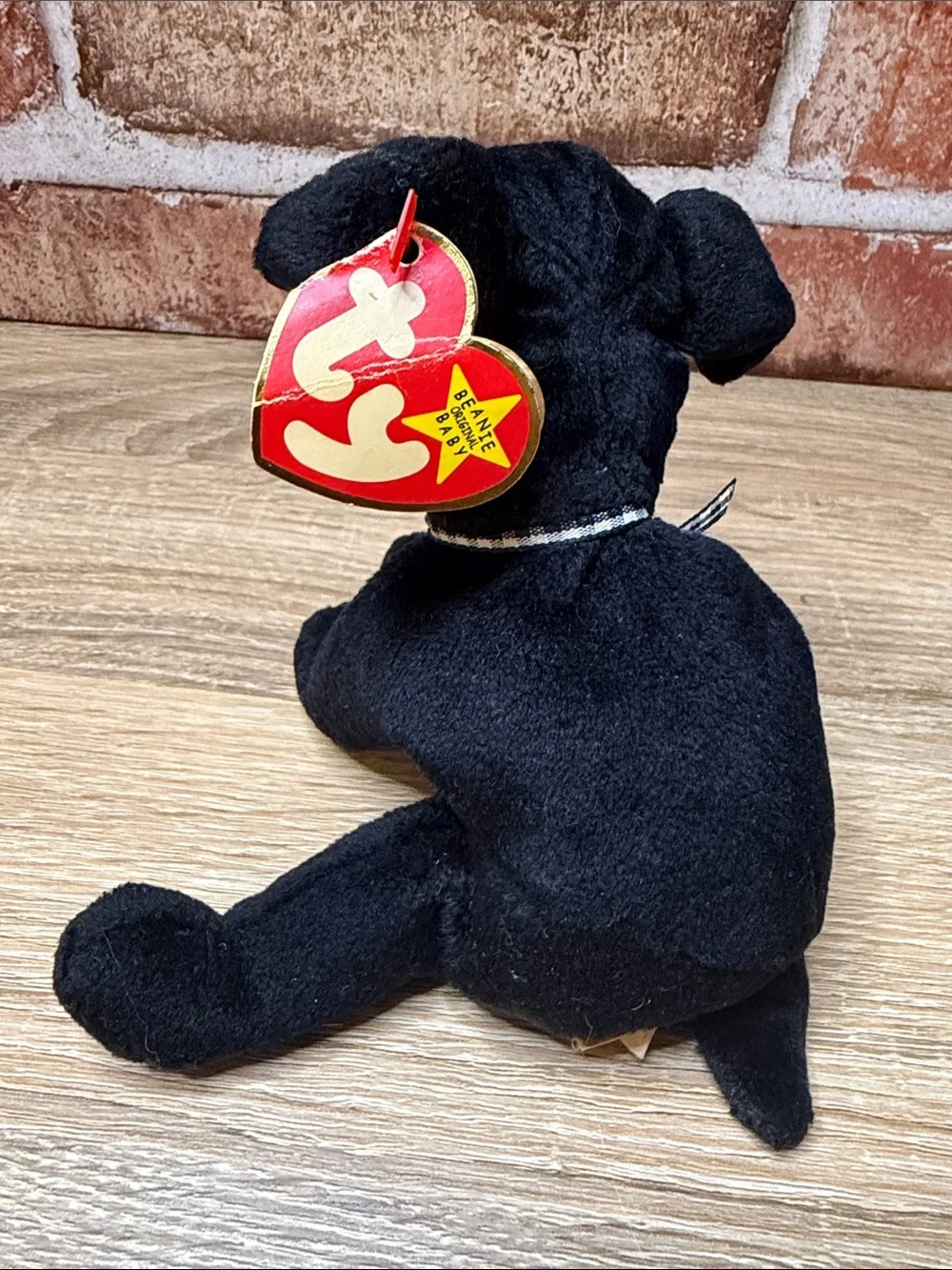 Ty Beanie Baby Collection - Luke Black Dog DOB June 15 1998